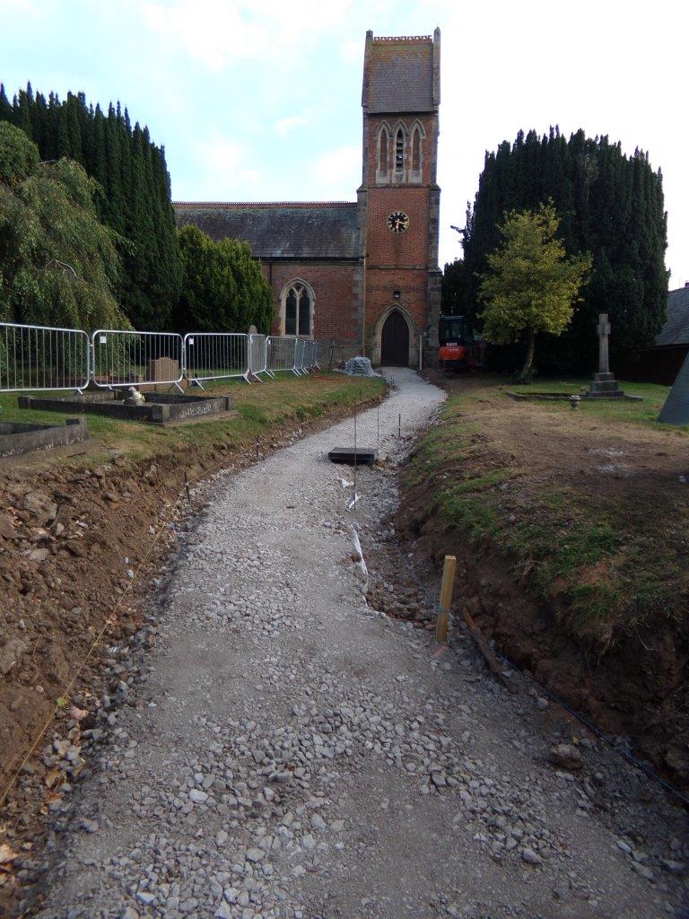 September 5th 2021.  Base of church path laid